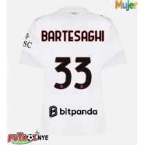 Camiseta AC Milan Davide Bartesaghi #33 Visitante Equipación para mujer 2026-27 manga corta